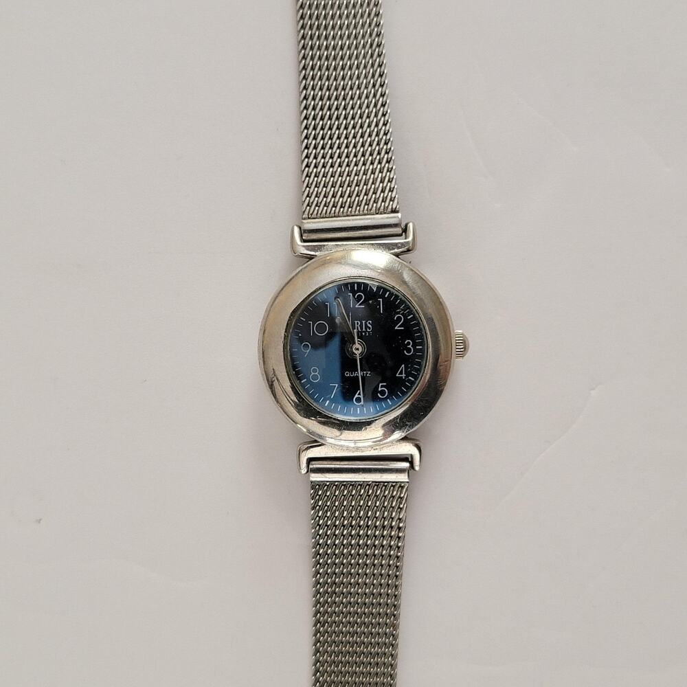Paris Womens Watch 20mm Blue Dial Silver Case Stainless Mesh Bracelet Quartz